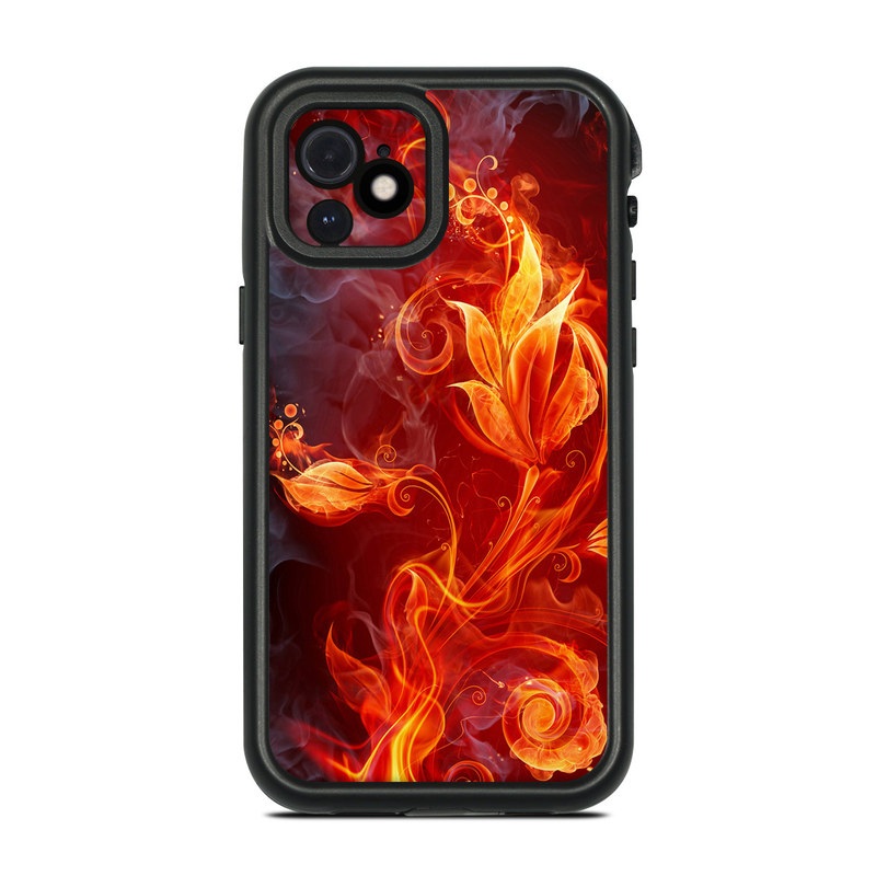 Lifeproof iPhone 12 fre Case Skin design of Flame, Fire, Heat, Red, Orange, Fractal art, Graphic design, Geological phenomenon, Design, Organism, with black, red, orange colors