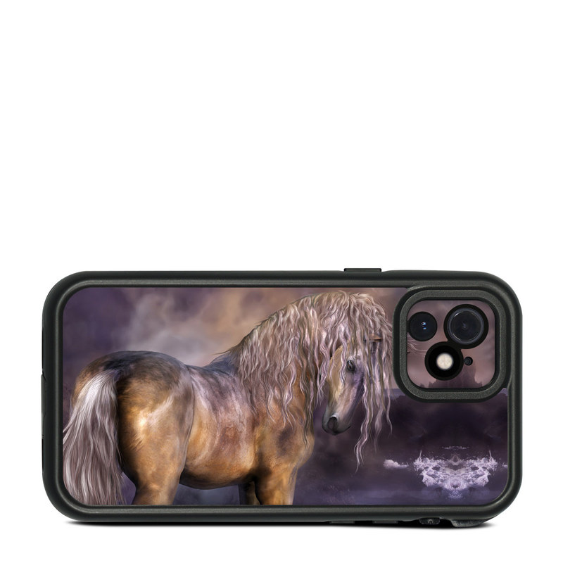 LifeProof iPhone 12 fre Case Skin design of Horse, Mane, Stallion, Mustang horse, Fictional character, Mare, Painting, Wildlife, Mythical creature, with black, gray, red, blue, green colors