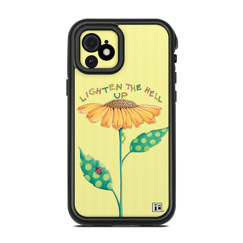 LifeProof iPhone 12 fre Case Skin design of Flower, Plant, Botany, Flowering plant, Illustration, Wildflower, Daisy family, Coneflower, Pedicel, with yellow, green, red, black, orange, blue colors