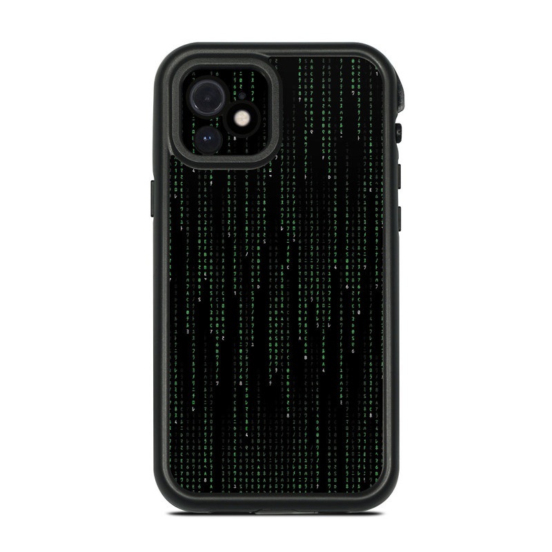 LifeProof iPhone 12 fre Case Skin design of Green, Black, Pattern, Symmetry, with black colors