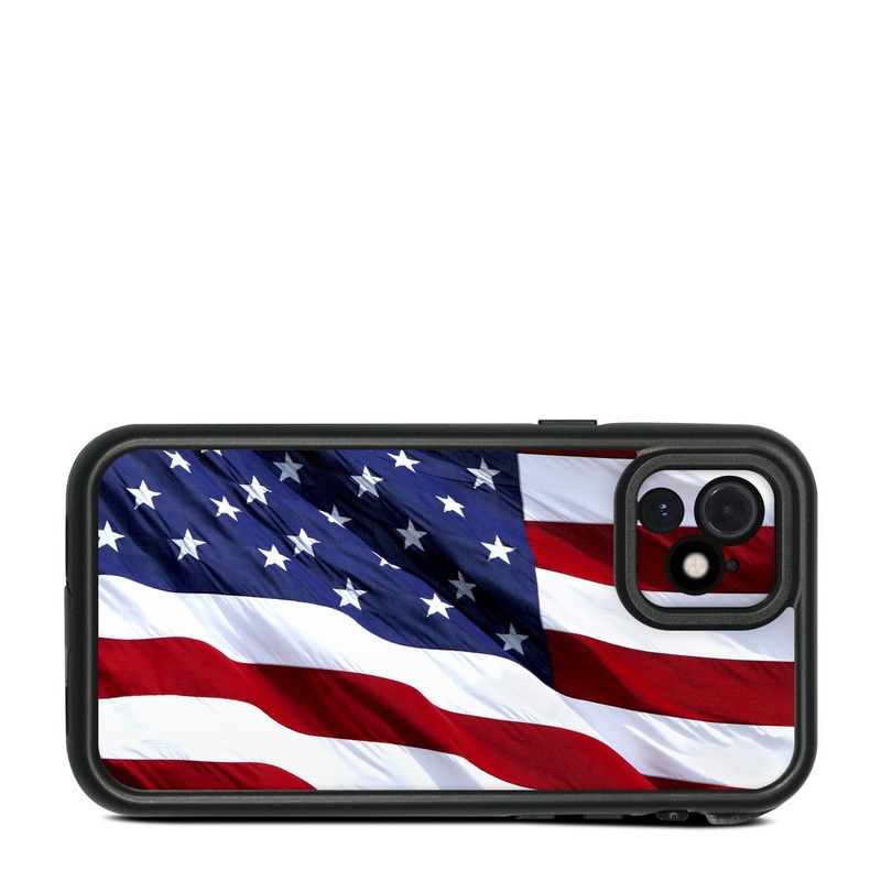 Lifeproof iPhone 12 fre Case Skin design of Flag, Flag of the united states, Flag Day (USA), Veterans day, Memorial day, Holiday, Independence day, Event with red, blue, white colors