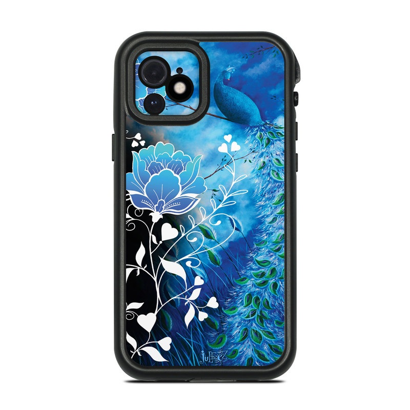 LifeProof iPhone 12 fre Case Skin design of Blue, Pattern, Graphic design, Design, Illustration, Organism, Visual arts, Graphics, Plant, Art, with black, blue, gray, white colors