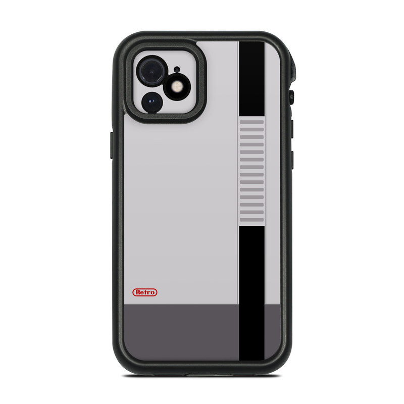 LifeProof iPhone 12 fre Case Skin design of Text, Font, Red, Product, Logo, Brand, Material property, Graphics, Rectangle, with gray, black, red colors