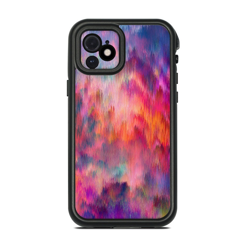 LifeProof iPhone 12 fre Case Skin design of Sky, Purple, Pink, Blue, Violet, Painting, Watercolor paint, Lavender, Cloud, Art, with red, blue, purple, orange, green colors