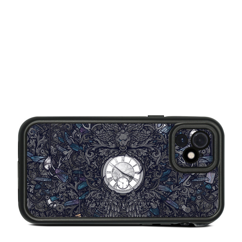 LifeProof iPhone 12 fre Case Skin design of Blue, Pattern, Psychedelic art, Design, Circle, Art, Font, Graphic design, Visual arts, Illustration, with black, gray colors