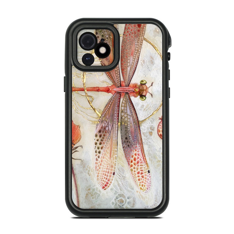 LifeProof iPhone 12 fre Case Skin design of Watercolor paint, Botany, Flower, Illustration, Floral design, Painting, Plant, Coquelicot, Art, Still life photography, with red, yellow, gray colors