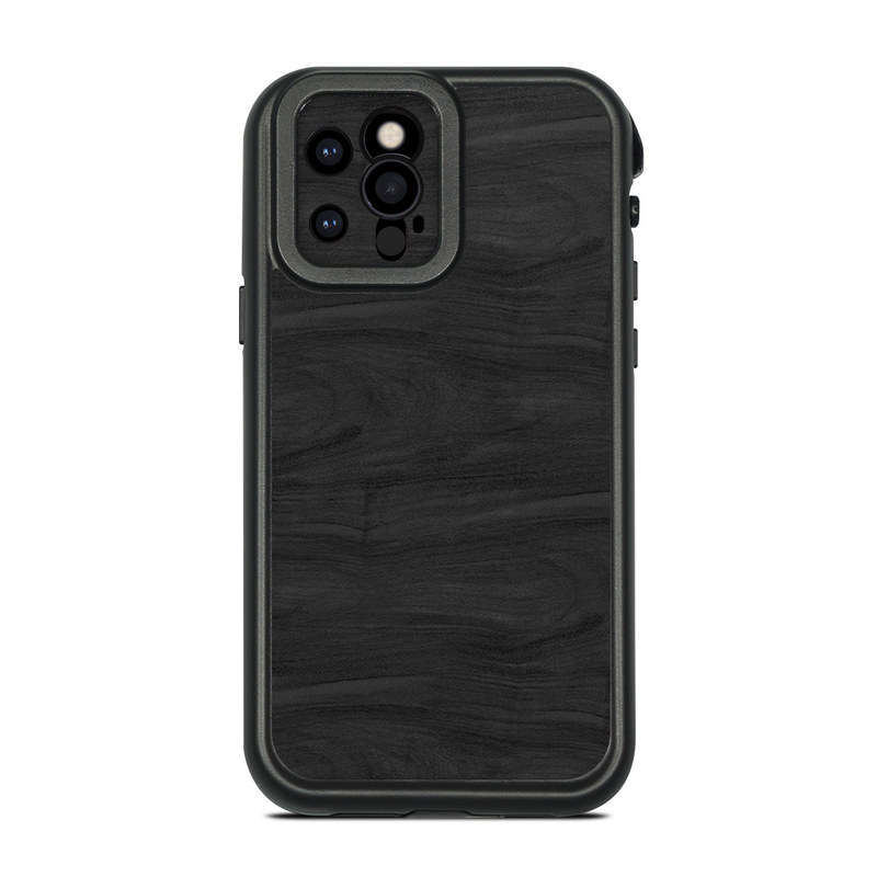 Lifeproof iPhone 12 Pro fre Case Skin design of Black, Brown, Wood, Grey, Flooring, Floor, Laminate flooring, Wood flooring, with black colors