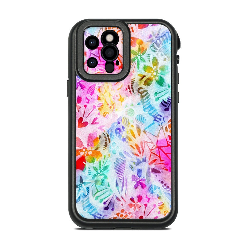 LifeProof iPhone 12 Pro fre Case Skin design of Pattern, Design, Textile, Art, with gray, pink, purple, blue colors