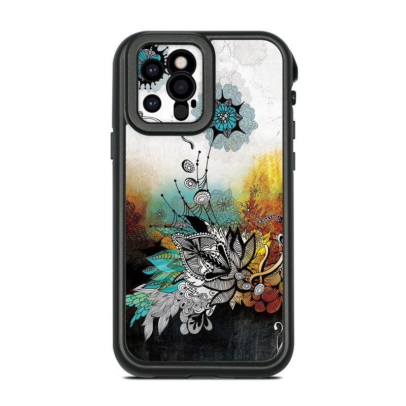 LifeProof iPhone 12 Pro fre Case Skin design of Graphic design, Illustration, Art, Design, Visual arts, Floral design, Font, Graphics, Modern art, Painting, with black, gray, red, green, blue colors