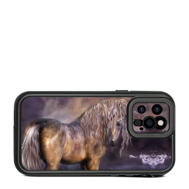 LifeProof iPhone 12 Pro fre Case Skin design of Horse, Mane, Stallion, Mustang horse, Fictional character, Mare, Painting, Wildlife, Mythical creature, with black, gray, red, blue, green colors