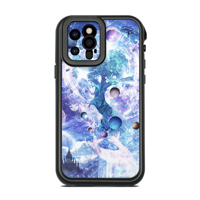 Lifeproof iPhone 12 Pro fre Case Skin design of Bird, Butterfly, Planets, Deer, Space, Purple, World, Astronomical Object, Cg Artwork, Illustration, Universe, Painting, Fictional Character, Outer Space, Astronomy, Science, Water Feature, Graphic Design, Graphics, Star, Mythology with blue, purple, white, black, gray, green colors
