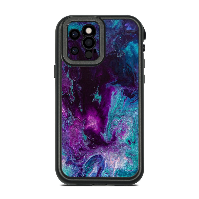 LifeProof iPhone 12 Pro fre Case Skin design of Blue, Purple, Violet, Water, Turquoise, Aqua, Pink, Magenta, Teal, Electric blue, with blue, purple, black colors