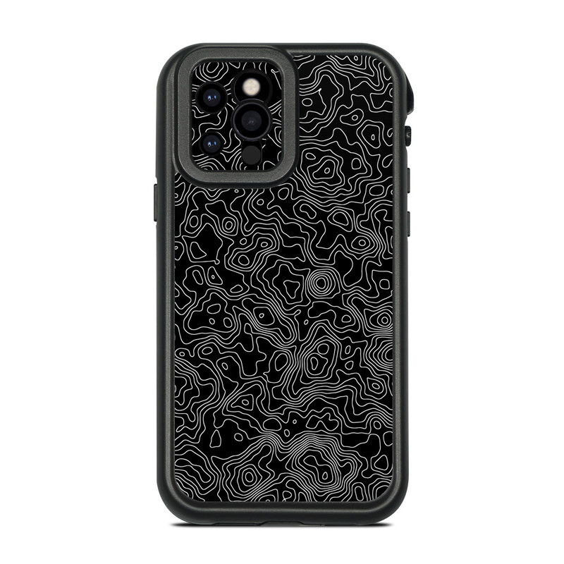 LifeProof iPhone 12 Pro fre Case Skin design of Art, Motif, Pattern, Symmetry, Monochrome, Circle, Font, Visual arts, Illustration, Monochrome photography, with black, gray colors