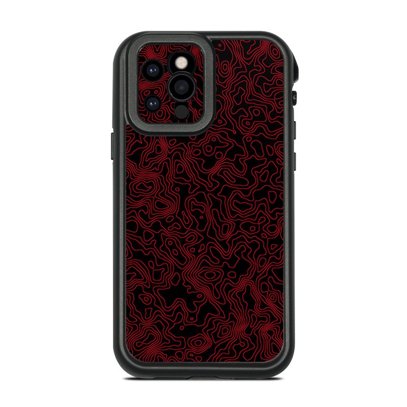 LifeProof iPhone 12 Pro fre Case Skin design of Pink, Art, Motif, Magenta, Font, Pattern, Symmetry, Rectangle, Circle, Electric blue, with black, red colors
