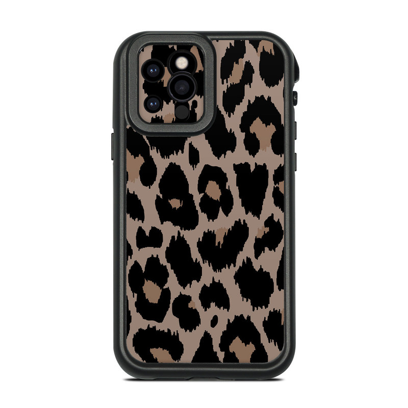 LifeProof iPhone 12 Pro fre Case Skin design of Pattern, Brown, Fur, Design, Textile, Monochrome, Fawn, with black, gray, red, green colors