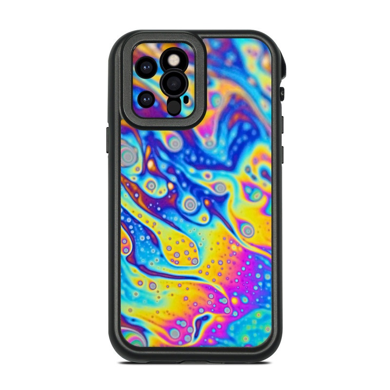 LifeProof iPhone 12 Pro fre Case Skin design of Psychedelic art, Blue, Pattern, Art, Visual arts, Water, Organism, Colorfulness, Design, Textile, with gray, blue, orange, purple, green colors