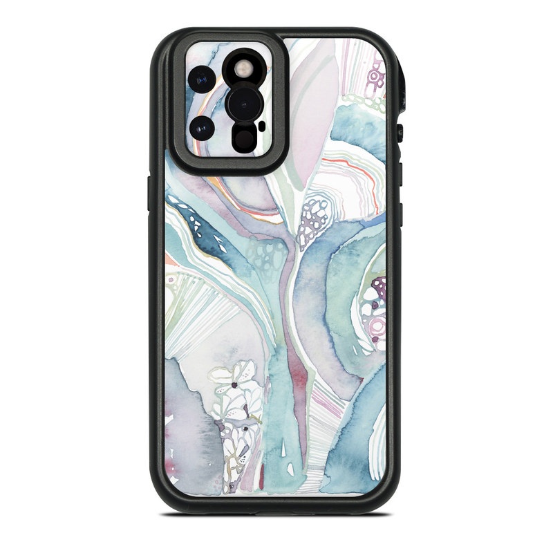 LifeProof iPhone 12 Pro Max fre Case Skin design of Watercolor paint, Plant, Art, Illustration, Flower, with blue, purple, pink, red, orange colors