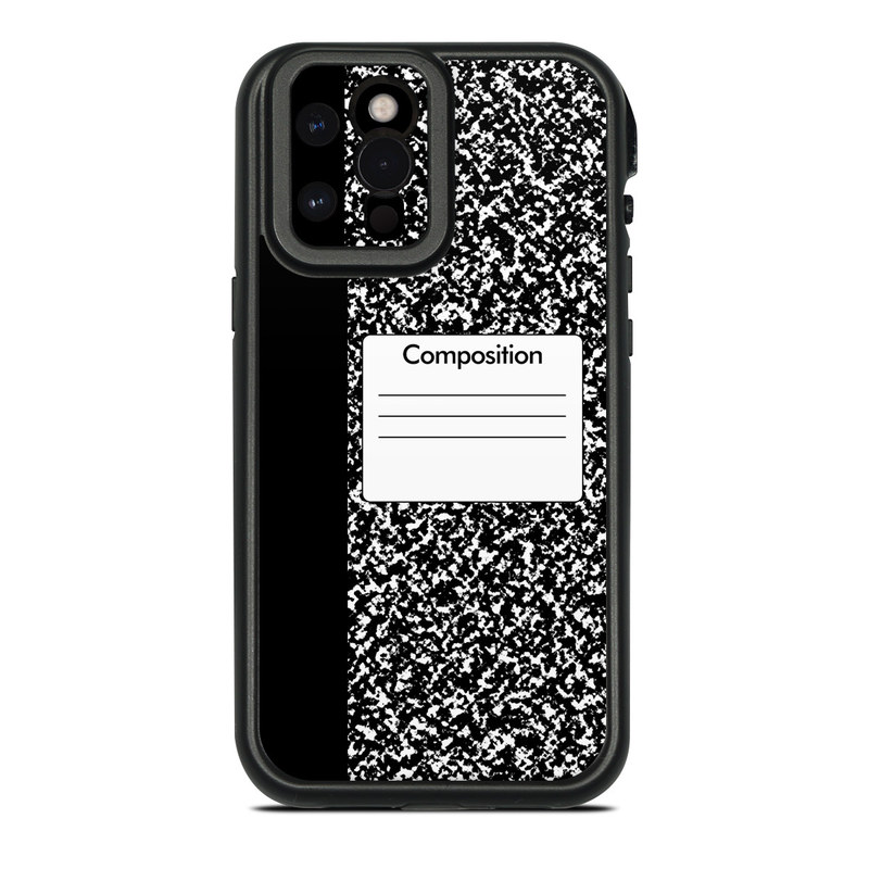 LifeProof iPhone 12 Pro Max fre Case Skin design of Text, Font, Line, Pattern, Black-and-white, Illustration, with black, gray, white colors