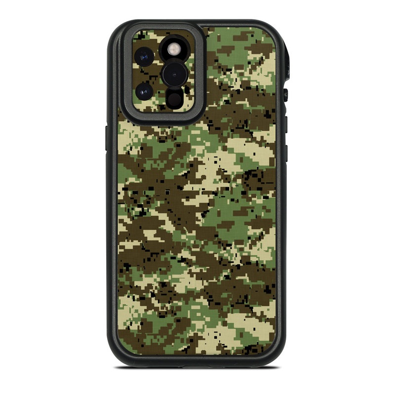 LifeProof iPhone 12 Pro Max fre Case Skin design of Military camouflage, Pattern, Camouflage, Green, Uniform, Clothing, Design, Military uniform, with black, gray, green colors