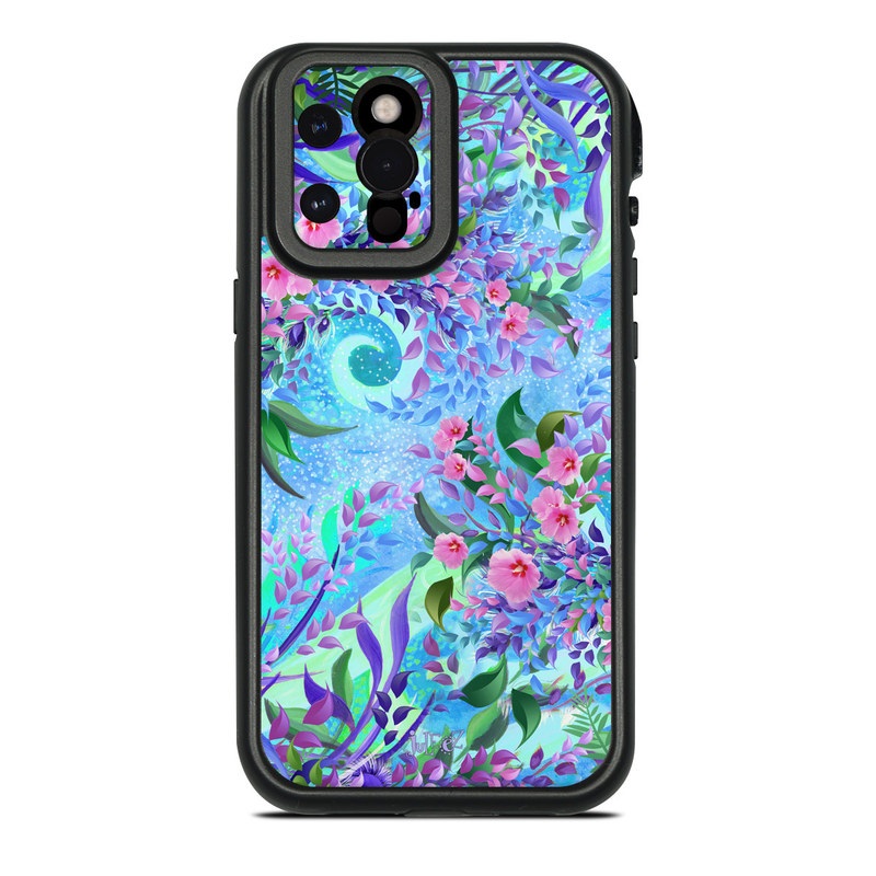 LifeProof iPhone 12 Pro Max fre Case Skin design of Psychedelic art, Pattern, Lilac, Purple, Art, Pink, Design, Fractal art, Visual arts, Organism, with gray, blue, purple colors