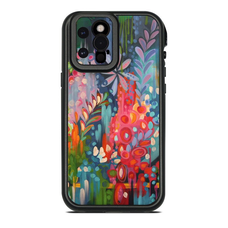 LifeProof iPhone 12 Pro Max fre Case Skin design of Painting, Modern art, Acrylic paint, Art, Visual arts, Watercolor paint, Child art, Flower, Plant, Tree, with blue, red, orange, purple, yellow, pink, green colors