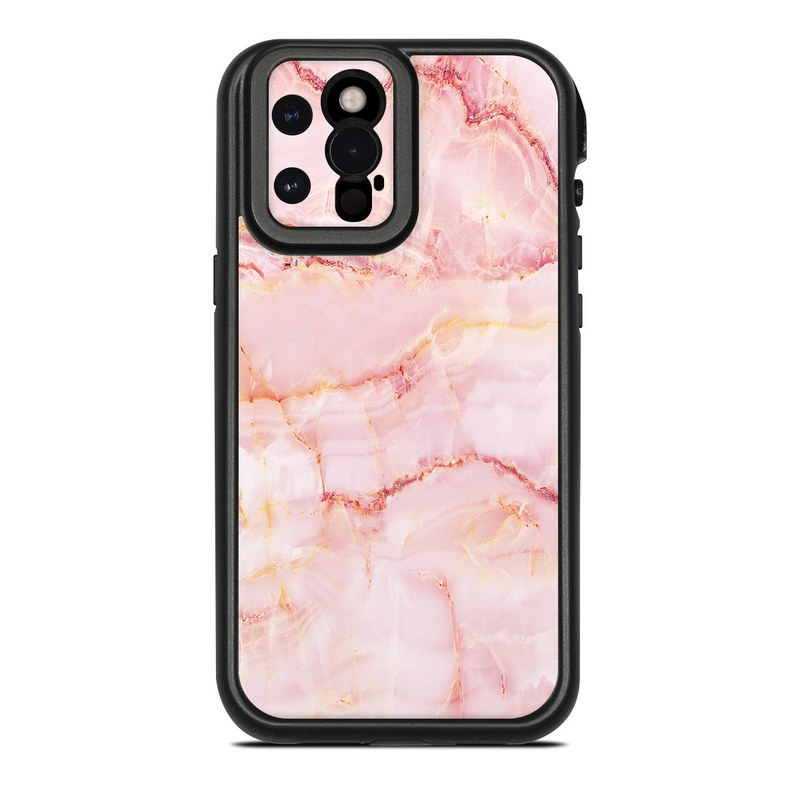 LifeProof iPhone 12 Pro Max fre Case Skin design of Pink, Peach, with white, pink, red, yellow, orange colors