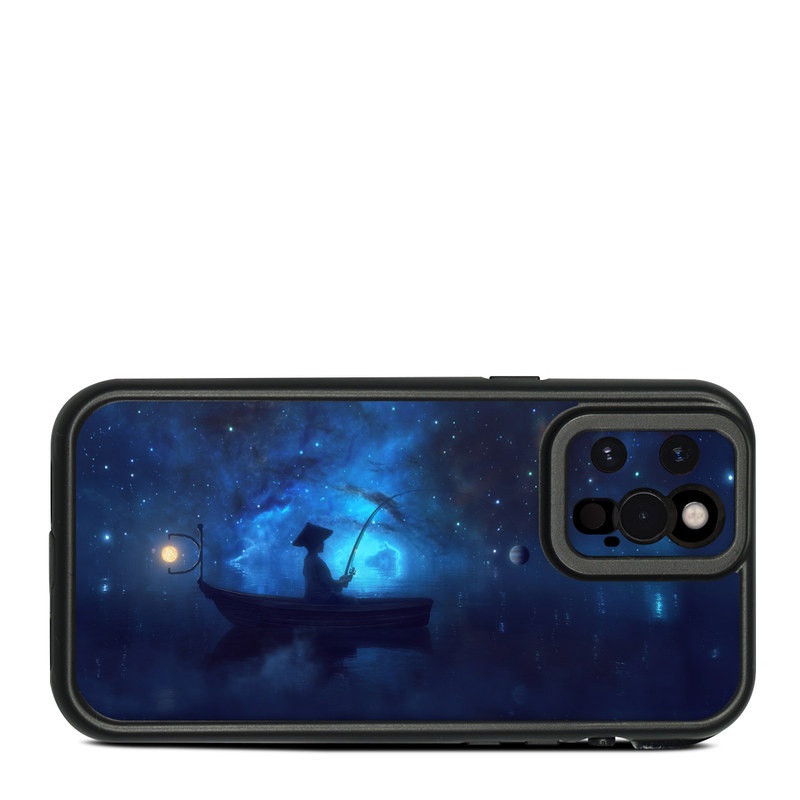 LifeProof iPhone 12 Pro Max fre Case Skin design of Sky, Night, Atmosphere, Light, Atmospheric phenomenon, Darkness, Screenshot, Space, Midnight, Moonlight, with white, blue, black, green, orange colors