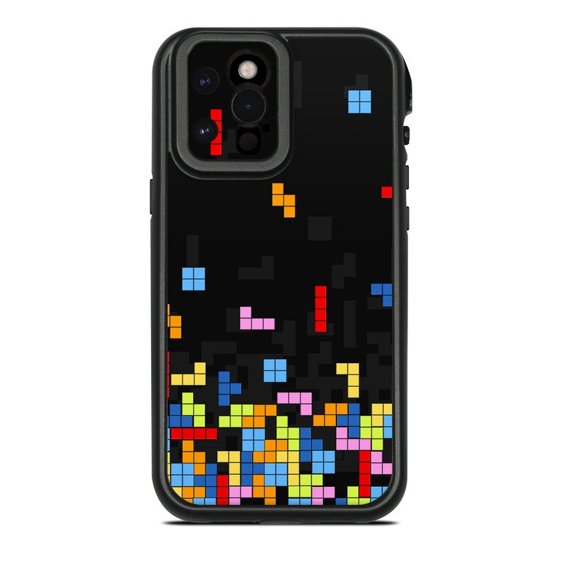 LifeProof iPhone 12 Pro Max fre Case Skin design of Pattern, Symmetry, Font, Design, Graphic design, Line, Colorfulness, Magenta, Square, Graphics, with black, green, blue, orange, red colors