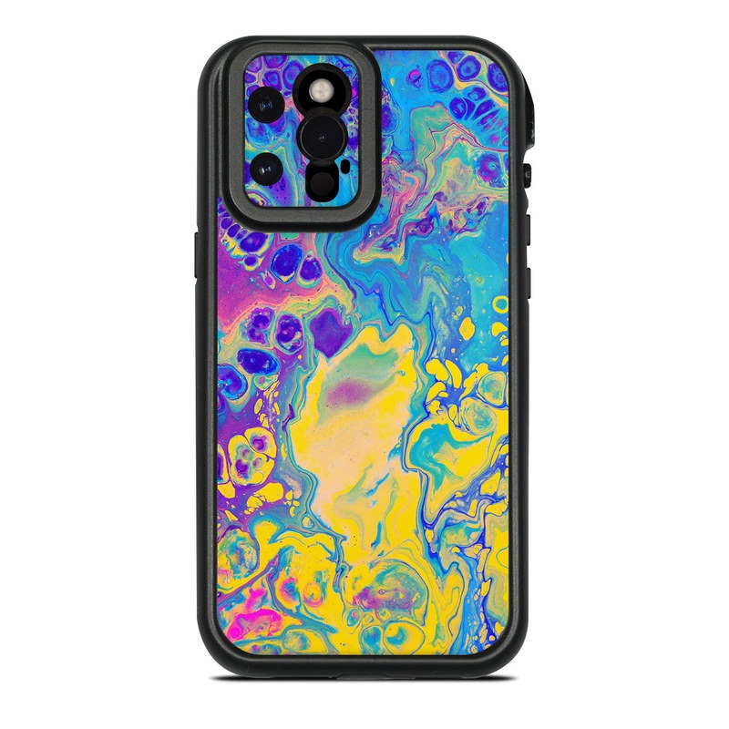 LifeProof iPhone 12 Pro Max fre Case Skin design of Psychedelic art, Pattern, Purple, Visual arts, Design, Art, Fractal art, Electric blue, Graphic design, Graphics, with blue, yellow, purple, pink colors