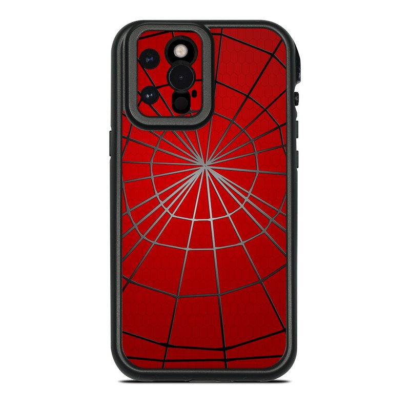 LifeProof iPhone 12 Pro Max fre Case Skin design of Red, Symmetry, Circle, Pattern, Line, with red, black, gray colors