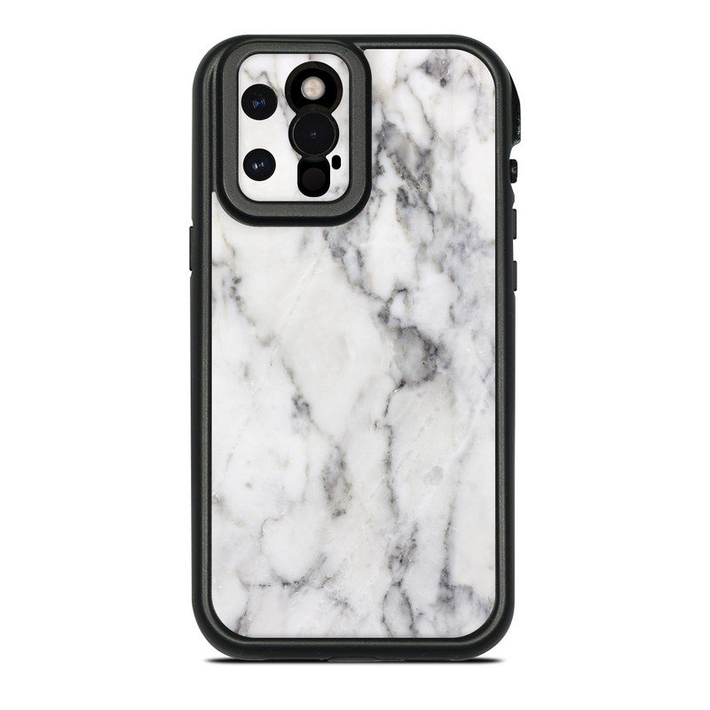 Lifeproof iPhone 12 Pro Max fre Case Skin design of White, Geological phenomenon, Marble, Black-and-white, Freezing, with white, black, gray colors
