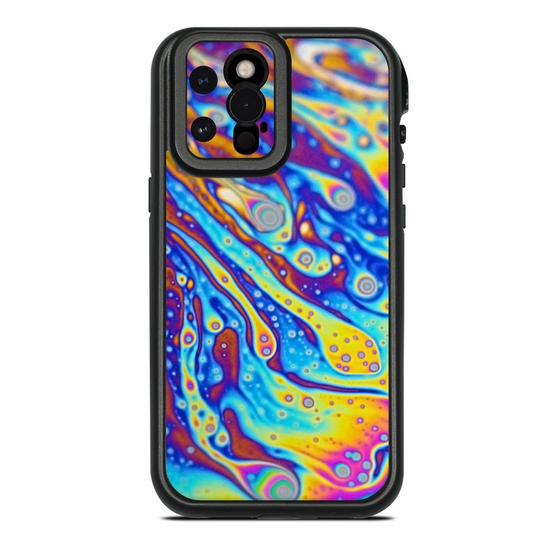 Lifeproof iPhone 12 Pro Max fre Case Skin design of Psychedelic art, Blue, Pattern, Art, Visual arts, Water, Organism, Colorfulness, Design, Textile, with gray, blue, orange, purple, green colors