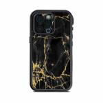 Black Gold Marble Lifeproof iPhone 13 Pro fre Case Skin