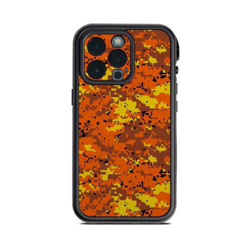 Digital Orange Camo Lifeproof iPhone 13 Pro fre Case Skin