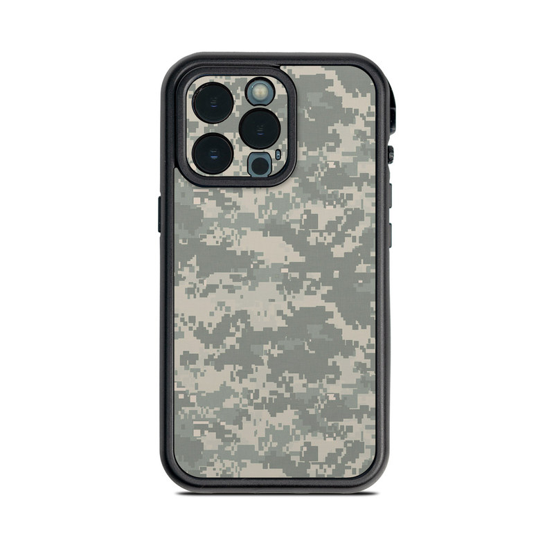 Lifeproof iPhone 13 Pro fre Case Skin design of Military camouflage, Green, Pattern, Uniform, Camouflage, Design, Wallpaper, with gray, green colors