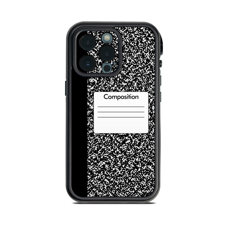 Lifeproof iPhone 13 Pro fre Case Skin design of Text, Font, Line, Pattern, Black-and-white, Illustration with black, gray, white colors