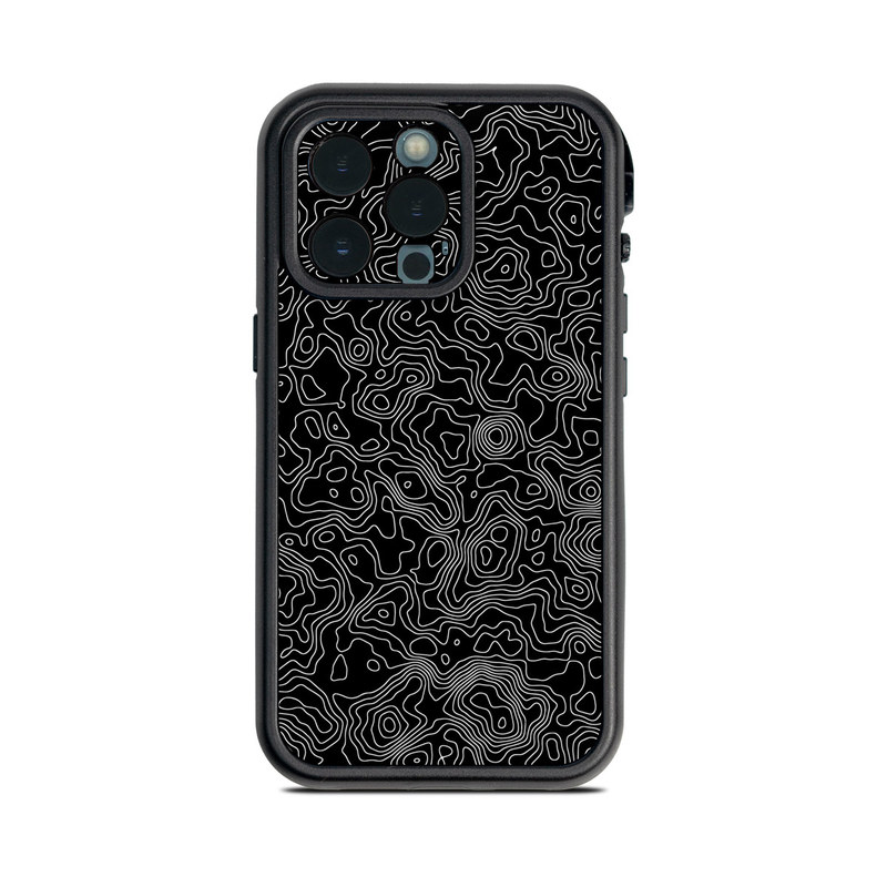 LifeProof iPhone 13 Pro fre Case Skin design of Art, Motif, Pattern, Symmetry, Monochrome, Circle, Font, Visual arts, Illustration, Monochrome photography, with black, gray colors