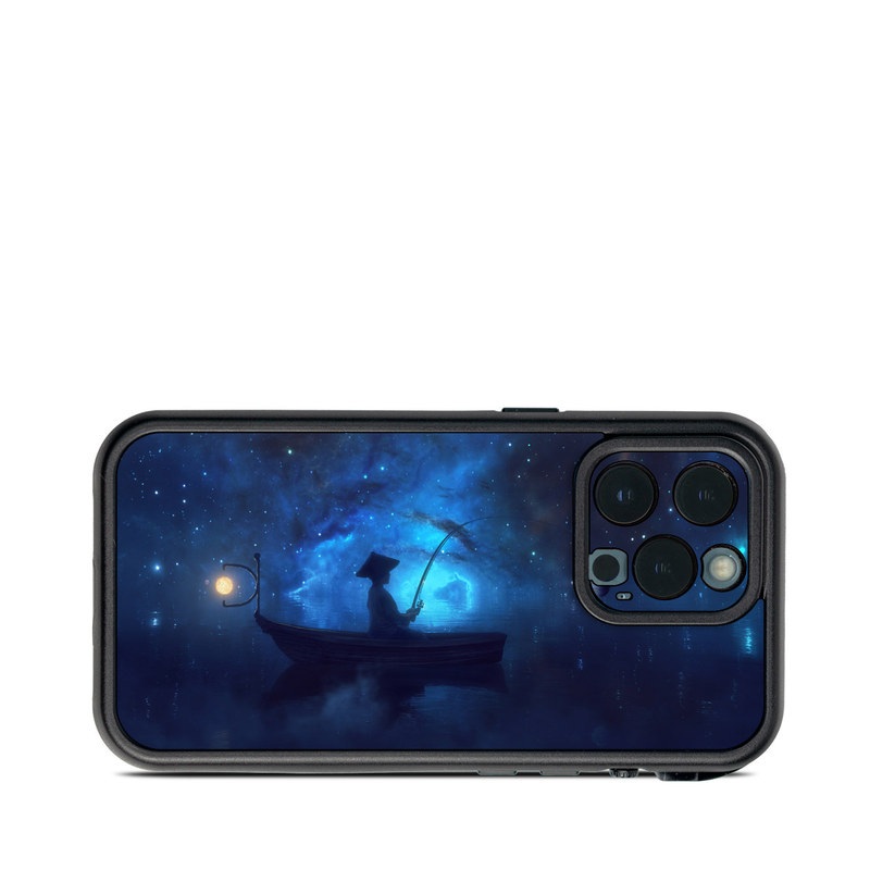 LifeProof iPhone 13 Pro fre Case Skin design of Sky, Night, Atmosphere, Light, Atmospheric phenomenon, Darkness, Screenshot, Space, Midnight, Moonlight, with white, blue, black, green, orange colors