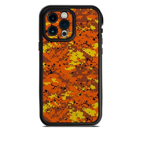 Digital Orange Camo Lifeproof iPhone 13 Pro Max fre Case Skin