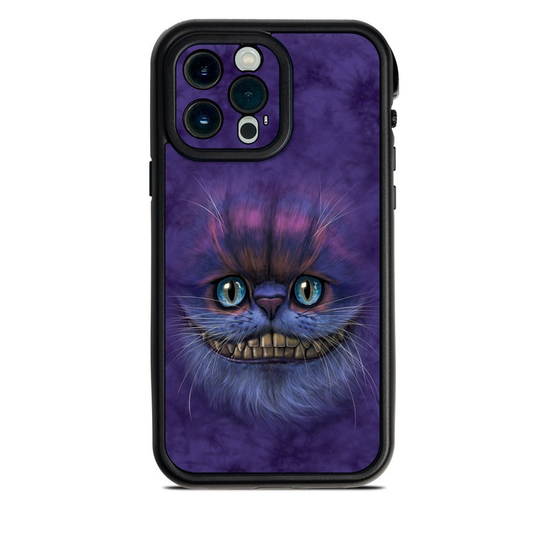 Lifeproof iPhone 13 Pro Max fre Case Skin design of Cat, Whiskers, Felidae, Small to medium-sized cats, Snout, Eye, Illustration, Ojos azules, Black cat, Carnivore, with purple, blue colors