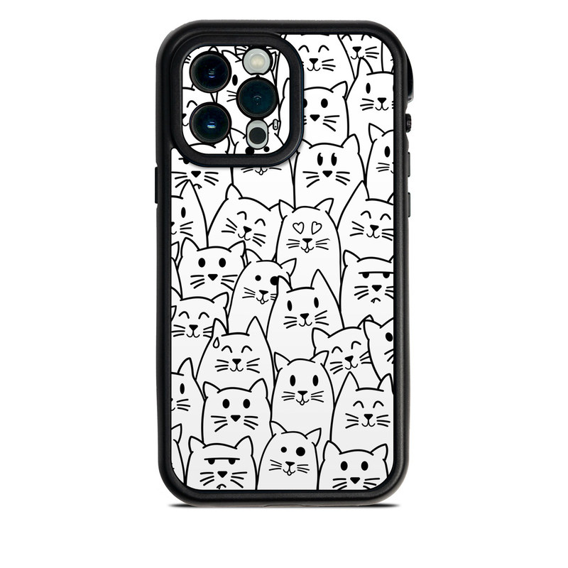 Lifeproof iPhone 13 Pro Max fre Case Skin design of White, Line art, Text, Black, Pattern, Black-and-white, Line, Design, Font, Organism, with white, black colors