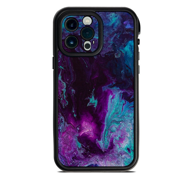 Lifeproof iPhone 13 Pro Max fre Case Skin design of Blue, Purple, Violet, Water, Turquoise, Aqua, Pink, Magenta, Teal, Electric blue with blue, purple, black colors
