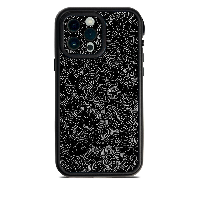 LifeProof iPhone 13 Pro Max fre Case Skin design of Art, Motif, Pattern, Symmetry, Monochrome, Circle, Font, Visual arts, Illustration, Monochrome photography, with black, gray colors