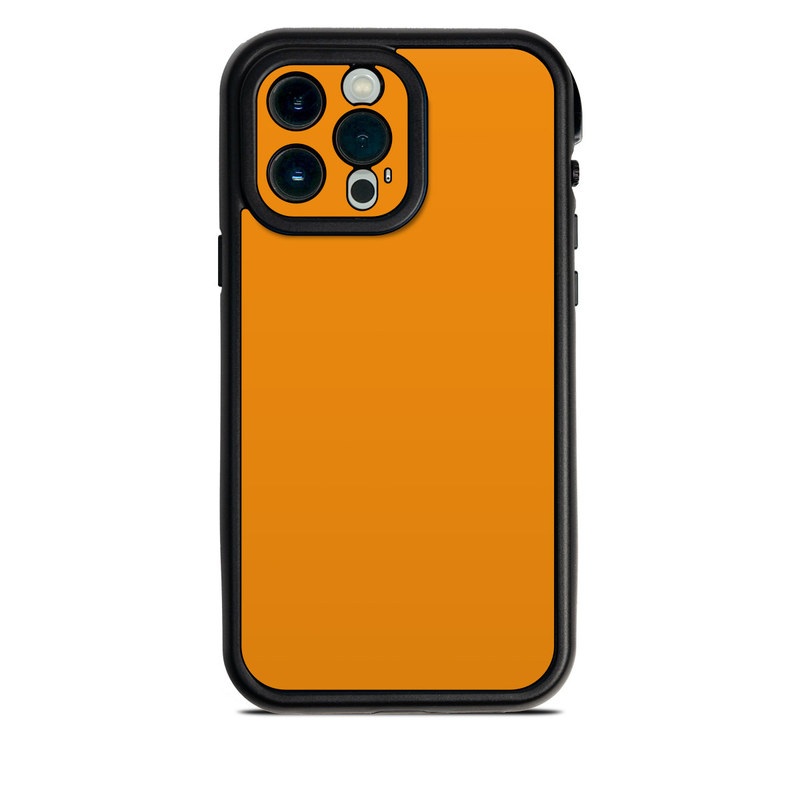Lifeproof iPhone 13 Pro Max fre Case Skin design of Orange, Yellow, Brown, Text, Amber, Font, Peach with orange colors
