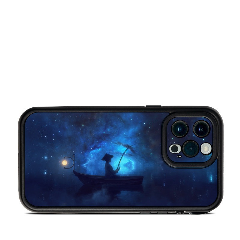 LifeProof iPhone 13 Pro Max fre Case Skin design of Sky, Night, Atmosphere, Light, Atmospheric phenomenon, Darkness, Screenshot, Space, Midnight, Moonlight, with white, blue, black, green, orange colors