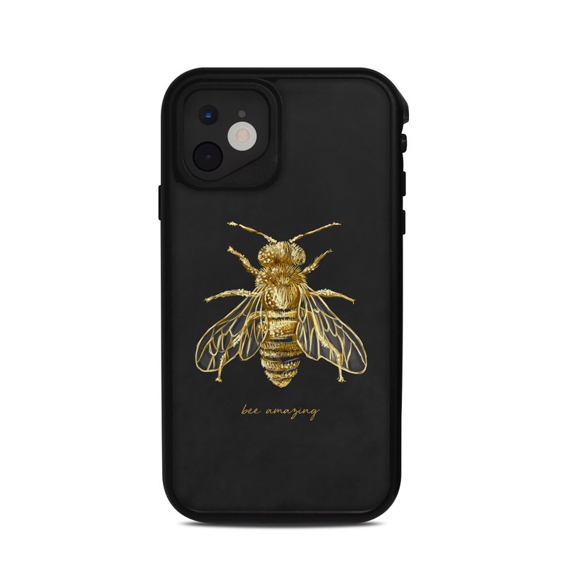 LifeProof iPhone 11 fre Case Skin design of Insect, Invertebrate, Membrane-winged insect, Arthropod, Pest, Net-winged insects, Bee, Cicada, Macro photography, Pollinator, with black, yellow, white colors