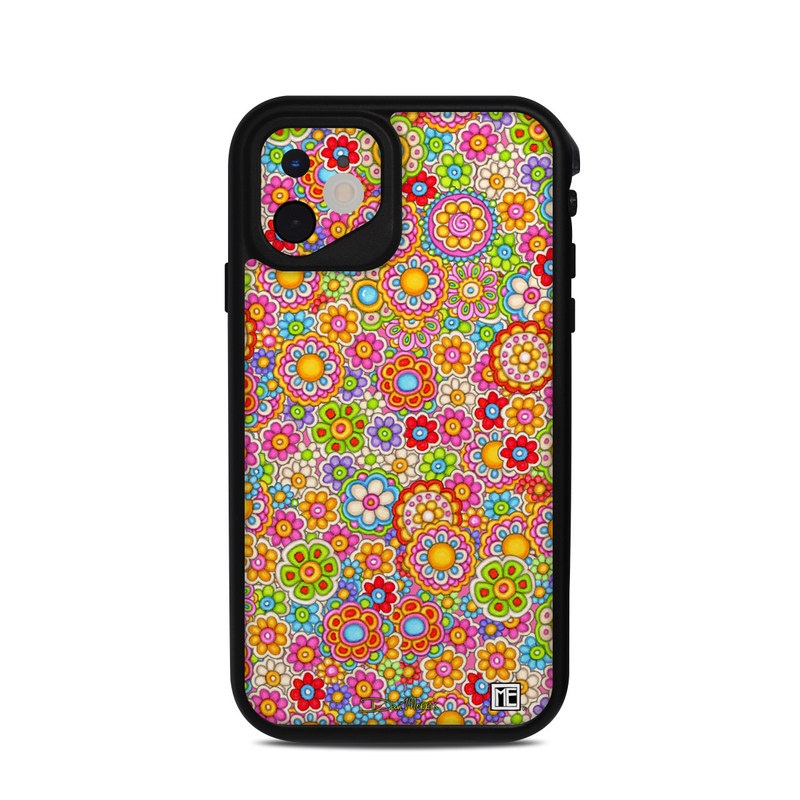 LifeProof iPhone 11 fre Case Skin design of Pattern, Design, Textile, Visual arts, with pink, red, orange, yellow, green, blue, purple colors