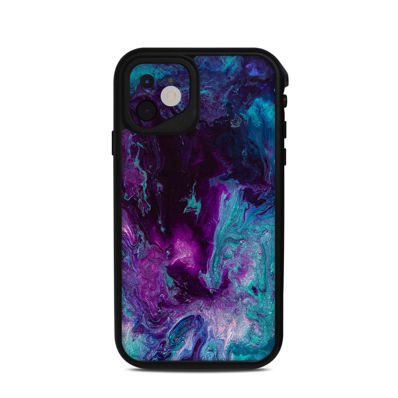 Lifeproof iPhone 11 fre Case Skin design of Blue, Purple, Violet, Water, Turquoise, Aqua, Pink, Magenta, Teal, Electric blue, with blue, purple, black colors