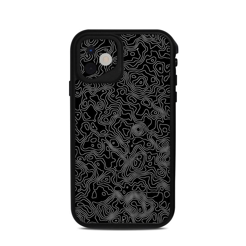 Lifeproof iPhone 11 fre Case Skin design of Art, Motif, Pattern, Symmetry, Monochrome, Circle, Font, Visual arts, Illustration, Monochrome photography with black, gray colors