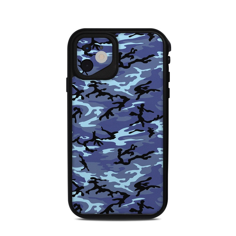 LifeProof iPhone 11 fre Case Skin design of Military camouflage, Pattern, Blue, Aqua, Teal, Design, Camouflage, Textile, Uniform, with blue, black, gray, purple colors